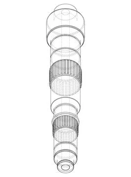Shaft with gear wheel. Vector Stock Illustration