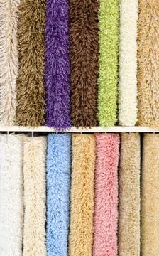 Shaggy carpet samples Foto stock