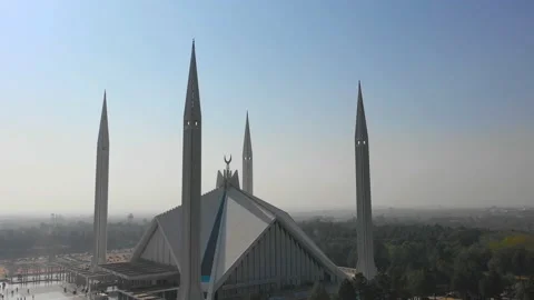 Shah Faisal Mosque is one of the largest Mosques in the World Video stock 116387770