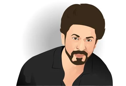 Shah Rukh Khan vector illustration on white background. Stock Illustration