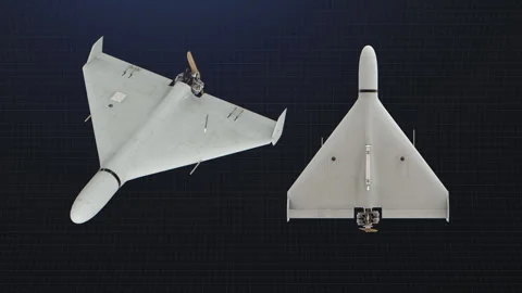 Shahed-136 Drone - Side-by-side view Video stock 331670577