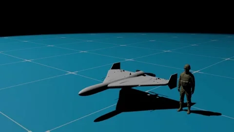 Shahed 136 (Geran-2) Drone Size Comparison with Human Stock Footage 339290104