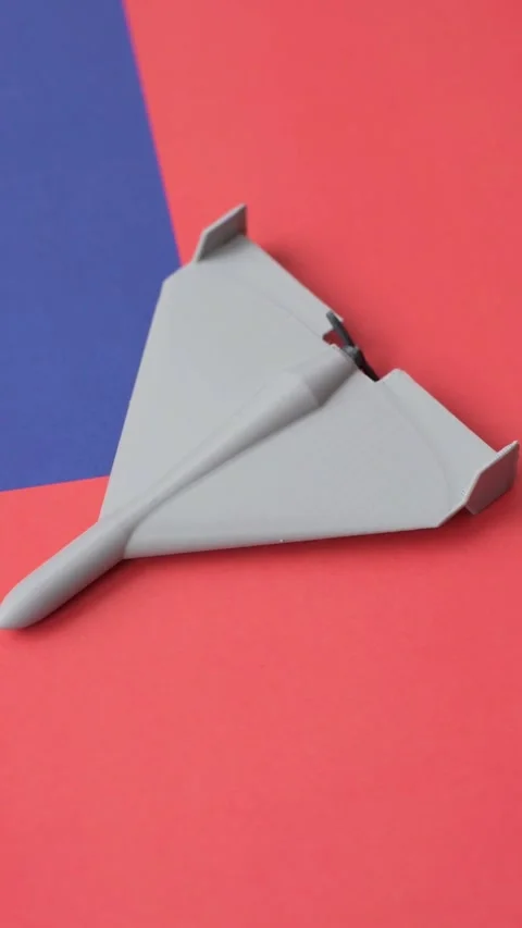 A Shahed drone featuring a prohibition symbol on the taiwanese flag as a concept Stock Footage 340477589