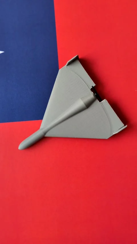 A Shahed drone featuring a prohibition symbol on the taiwanese flag as a concept Stock Footage 340477663