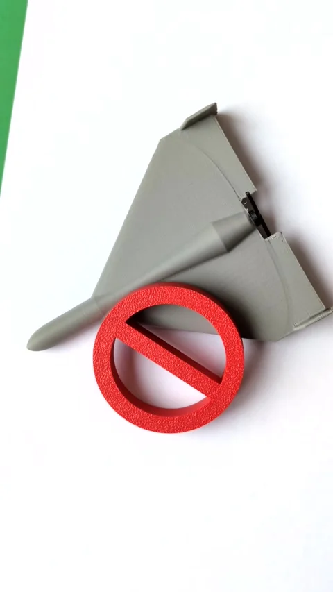 A Shahed drone featuring a prohibition symbol superimposed on the Italian flag Stock Footage 345836486