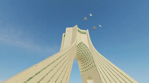 Shahed Drones Flying Around Azadi Tower | Shahed Drones in Sky captured | Aming Stockbeeldmateriaal 332809739