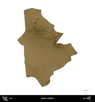 Shahr-e Babak, Iran, isolated on white. Physical Stock Illustration
