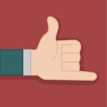 Shaka Calling Hand Gesture Vector Illustration Graphic Stock Illustration