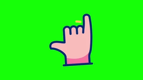 Shaka hand gesture animation loop on green screen background Stock Footage 314041231