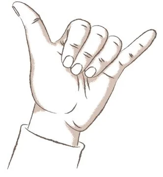 Shaka Hand Gesture Stock Illustration