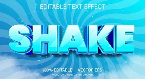 Shake 3d vector text effect with modern style design Stock Illustration