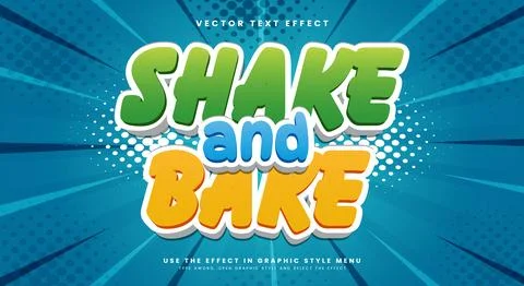 Shake and bake 3d editable text effect Template Illustrazione stock