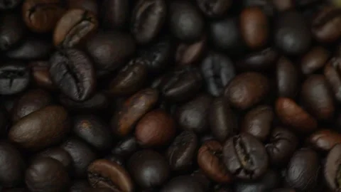 Shake dark roast coffee beans Stock Footage 301674416