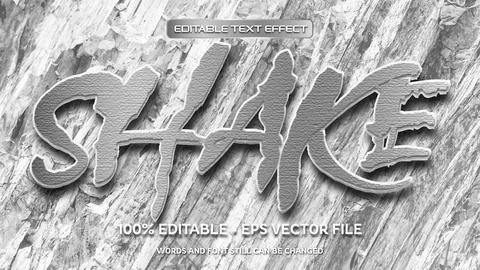 Shake editable text effect with natural stone background Stock Illustration