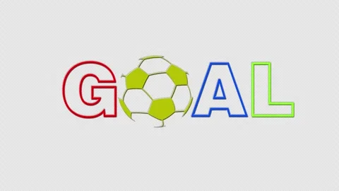 SHAKE GOAL text animation with soccer ball motion. 4K transparent background Stock-Footage 334187955