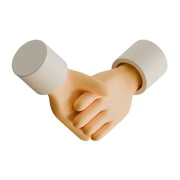 Shake Hand 3D Render Design Element Left View Stock Illustration