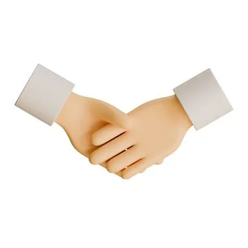 Shake Hand 3D Render Design Element Front View Illustrazione stock