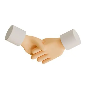 Shake Hand 3D Render Design Element Top View Stock Illustration