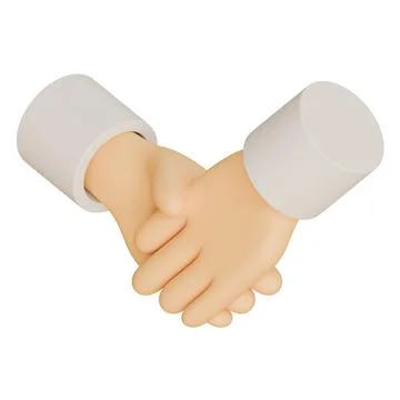 Shake Hand 3D Render Design Element Right View Stock Illustration