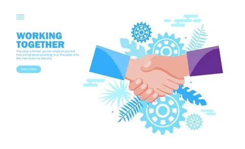 Shake hand, congratulation in working process environment Stock Illustration