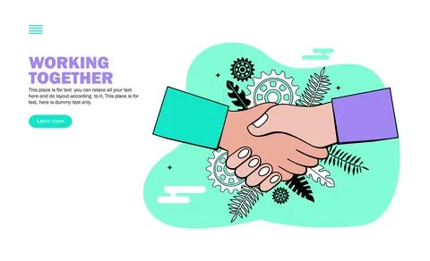 Shake hand, congratulation in working process environment Stock Illustration