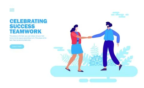 Shake hand, team congratulating each other Stock Illustration