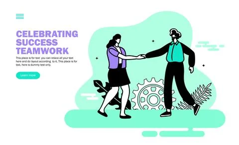 Shake hand, team congratulating vector Illustrazione stock