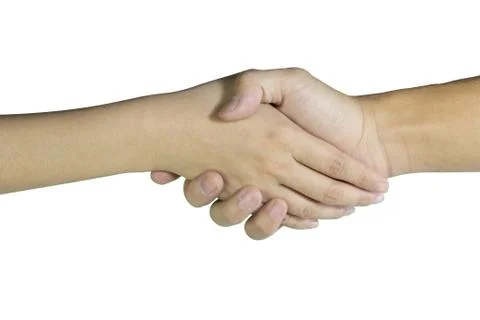Shake Hand on white background 库存照片