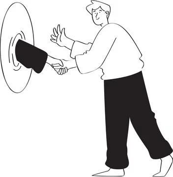 Shake Hands with Those Who Come Out of the Portal Door Illustration - Welcome &amp; Stock Illustration