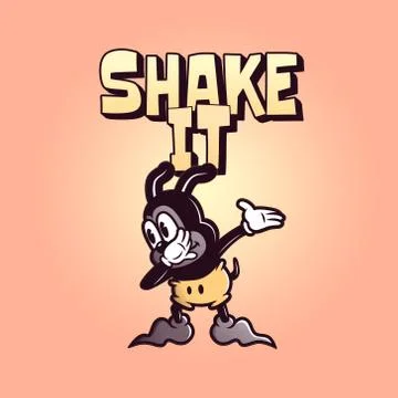 Shake IT Mascot Cute Logo Design Template Stock Illustration