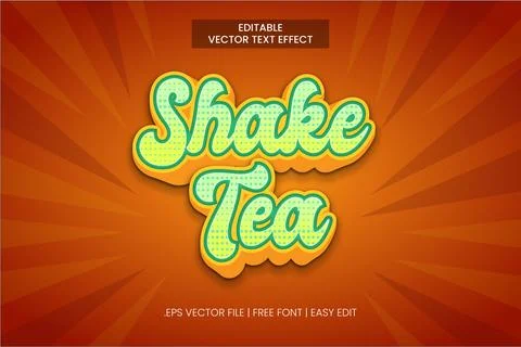 SHAKE TEA TEXT EFFECT 스톡 일러스트