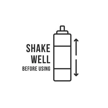 Shake well black thin line bottle Stock Illustration