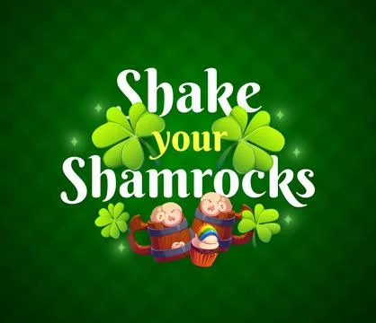 Shake your shamrocks, St Patrick day t shirt quote Stock Illustration