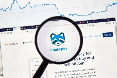Shakepay cryptocurrency exchange site 写真素材