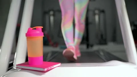 Shaker and notepad in the gym Stock Footage 160442601