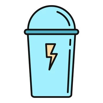 Shaker bottle with lightning bolt icon for energy Stock Illustration