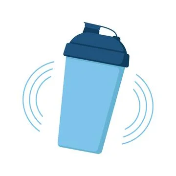 Shaker bottle mix with protein drink icon. Shake mug for protein cocktails Stock Illustration