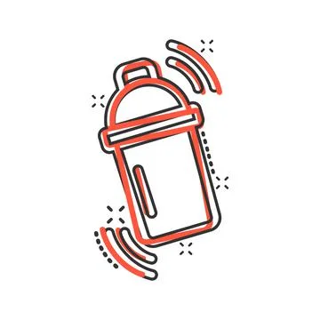 Shaker cocktail icon in comic style. Alcohol bottle cartoon vector illustrati Stock Illustration
