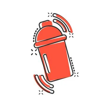 Shaker cocktail icon in comic style. Alcohol bottle cartoon vector illustrati Stock Illustration