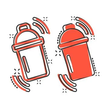 Shaker cocktail icon in comic style. Alcohol bottle cartoon vector illustrati Stock Illustration