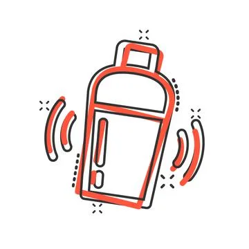 Shaker cocktail icon in comic style. Alcohol bottle cartoon vector illustrati Stock Illustration