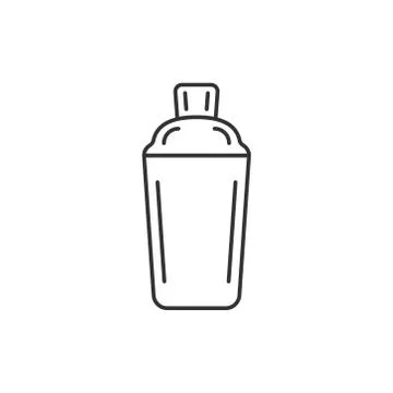 Shaker cocktail icon in flat style. Alcohol bottle vector illustration on whi Stock Illustration