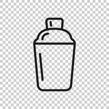 Shaker cocktail icon in flat style. Alcohol bottle vector illustration on whi Stock Illustration