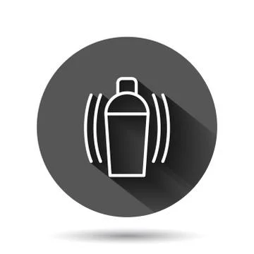 Shaker cocktail icon in flat style. Alcohol bottle vector illustration on bla Stock Illustration