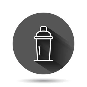 Shaker cocktail icon in flat style. Alcohol bottle vector illustration on bla Stock Illustration