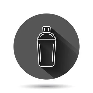 Shaker cocktail icon in flat style. Alcohol bottle vector illustration on bla Stock Illustration