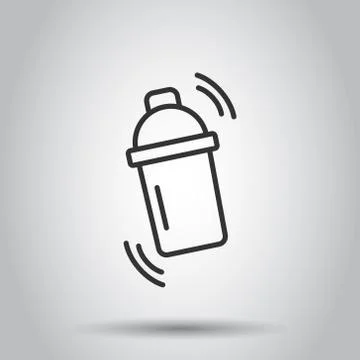 Shaker cocktail icon in flat style. Alcohol bottle vector illustration on whi Stock Illustration
