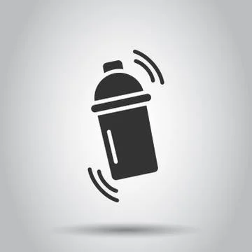 Shaker cocktail icon in flat style. Alcohol bottle vector illustration on whi Stock Illustration