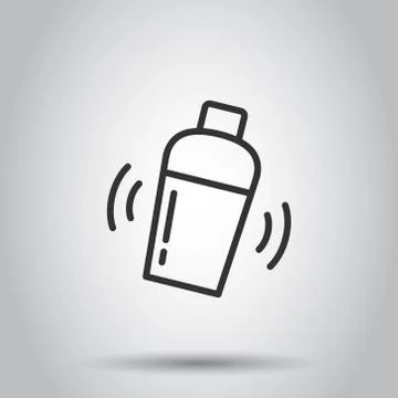 Shaker cocktail icon in flat style. Alcohol bottle vector illustration on whi Stock Illustration