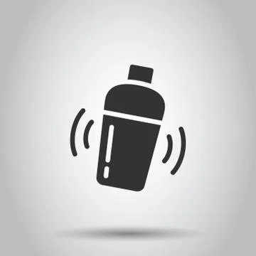 Shaker cocktail icon in flat style. Alcohol bottle vector illustration on whi Stock Illustration